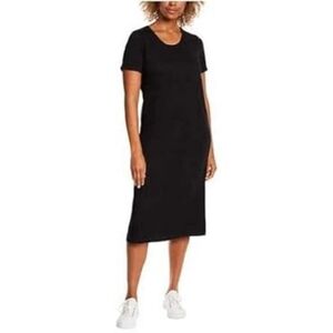 Jessica Simpson black short sleeve midi length gauze dress S